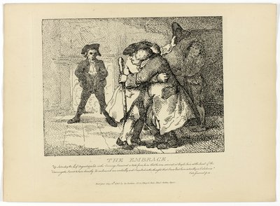 El Abrazo, del Viaje a las Hébridas de Boswell de Thomas Rowlandson