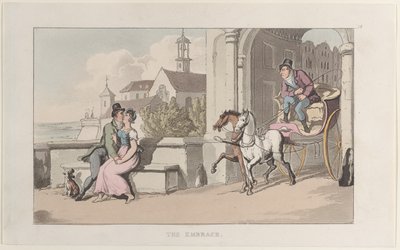 El abrazo, del Diario de viajes sentimentales en las provincias del sur de Francia, 1817-21 de Thomas Rowlandson