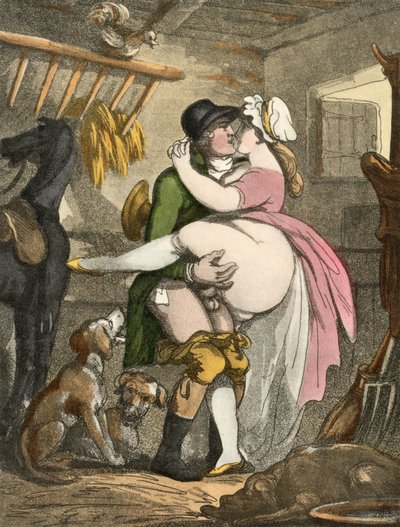 El granjero y la lechera, 1808-17 de Thomas Rowlandson