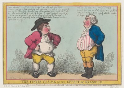 La Quinta Cláusula, o el Efecto del Ejemplo, 23 de abril de 1805 de Thomas Rowlandson
