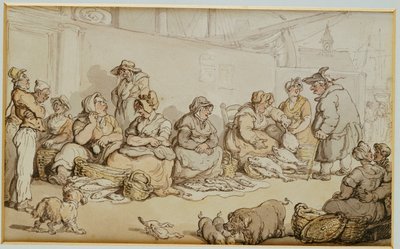 El mercado de pescado, Grimsby de Thomas Rowlandson