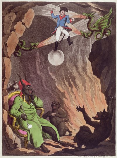 La huida de Bonaparte de Hell-Bay, 1815 de Thomas Rowlandson