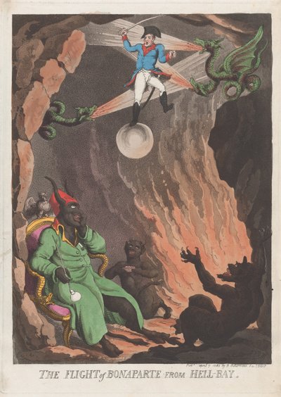 La huida de Bonaparte de Hell-Bay, 7 de abril de 1803 de Thomas Rowlandson