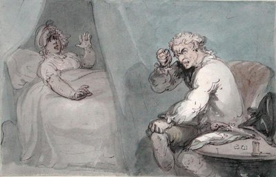 El jugador yéndose a la cama de Thomas Rowlandson