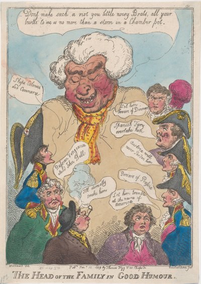 El Jefe de la Familia de Buen Humor, 15 de enero de 1809 de Thomas Rowlandson