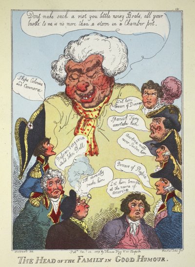 El jefe de la familia de buen humor, pub. Thomas Tegg, 15 de enero de 1809 de Thomas Rowlandson