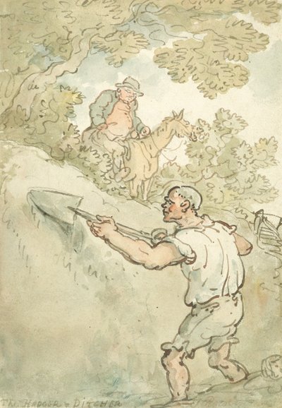 El seto y el cavador de Thomas Rowlandson