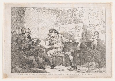 El historiador animando la mente de un joven pintor, 1784 de Thomas Rowlandson