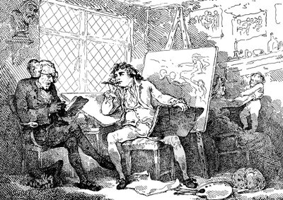 El historiador animando la mente de un joven pintor, 1784 de Thomas Rowlandson