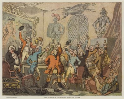 Los Humores de la Caza del Zorro, 1788, la Cena de Thomas Rowlandson