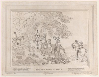 El cazador de La vida de un caballo de carreras, o El corredor de alta casta, 20 de julio de 1789 de Thomas Rowlandson