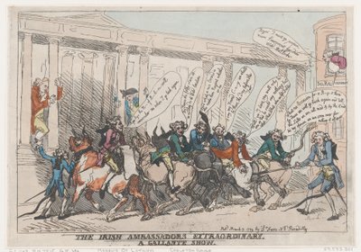 Los embajadores extraordinarios irlandeses, Un espectáculo galante, 7 de marzo de 1789 de Thomas Rowlandson
