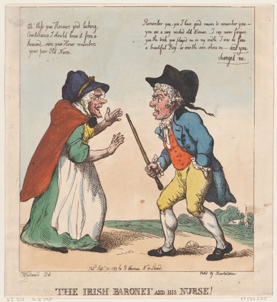 El baronet irlandés y su enfermera, 20 de septiembre de 1799 de Thomas Rowlandson