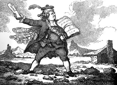 El periodista con vista de Auchinleck o La tierra de las piedras, c1786 de Thomas Rowlandson