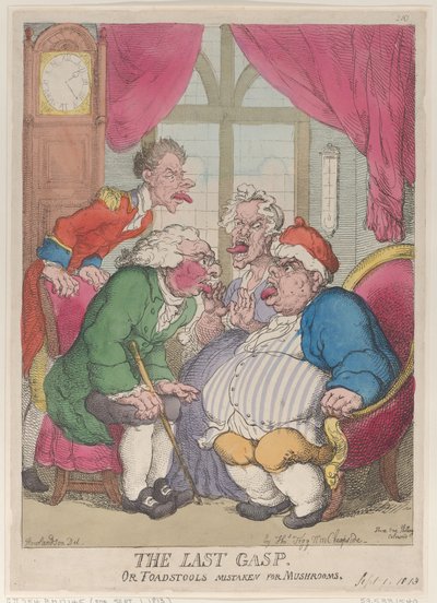 El último suspiro, o setas venenosas confundidas con champiñones, 1 de septiembre de 1813 de Thomas Rowlandson