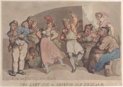 El último jig o adiós a la vieja Inglaterra, 10 de enero de 1818 de Thomas Rowlandson