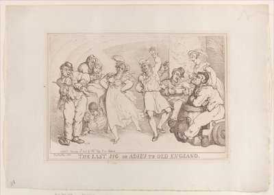 El último jig o adiós a la vieja Inglaterra, 20 de enero de 1818 de Thomas Rowlandson