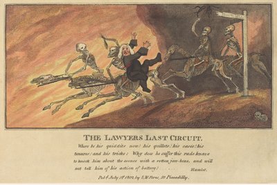 El último circuito del abogado, publicado en 1802 de Thomas Rowlandson