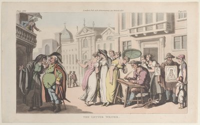 El escritor de cartas, de Nápoles y la Campagna Felice: en una serie de cartas Ad..., 1 de junio de 1815 de Thomas Rowlandson