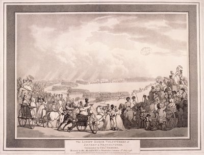 Los Voluntarios de Caballería Ligera de Londres y Westminster de Thomas Rowlandson