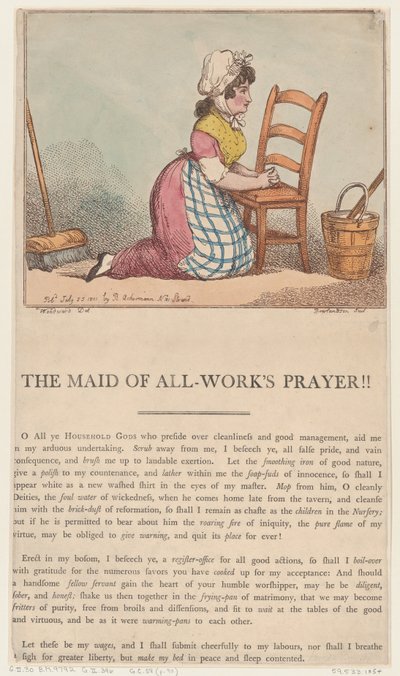 La oración de la criada, 25 de julio de 1801 de Thomas Rowlandson