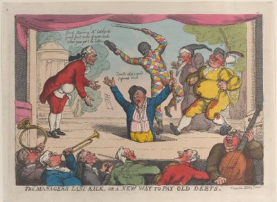 La última patada del gerente, o una nueva forma de pagar viejas deudas, 29 de septiembre de 1811., 29 de septiembre de 1811 de Thomas Rowlandson