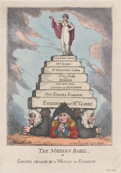 La Babel moderna, o gigantes aplastados por un peso de evidencia, 11 de abril de 1809 de Thomas Rowlandson