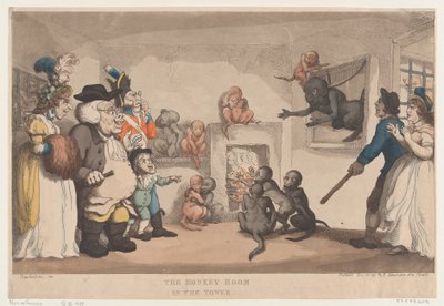La sala de los monos en la torre, 20 de diciembre de 1799 de Thomas Rowlandson