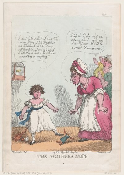 La Esperanza de la Madre, 21 de mayo de 1808 de Thomas Rowlandson