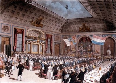 La Cena Patriótica celebrada en la Taberna de la Ciudad de Londres de Thomas Rowlandson