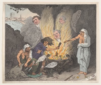 El pozo de Aqueronte o El nacimiento de las plagas de Inglaterra, 28 de enero de 1784 de Thomas Rowlandson