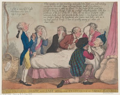 La Muerte Política y Última Voluntad y Testamento de Johnny Mac-Cree, 28 de abril de 1805 de Thomas Rowlandson