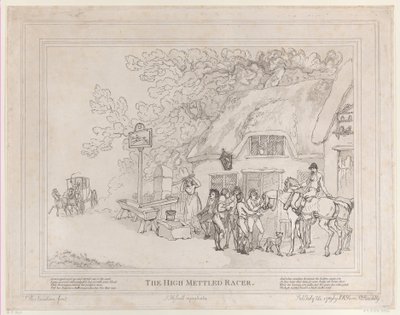 El caballo de posta de La vida de un caballo de carreras, o El corredor de alta casta, 20 de julio de 1789 de Thomas Rowlandson