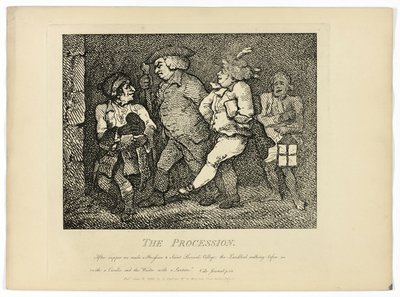 La procesión, del Viaje a las Hébridas de Boswell de Thomas Rowlandson