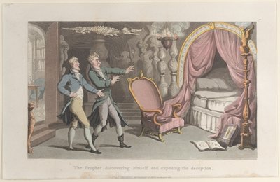 El Profeta revelándose y exponiendo el engaño, del Diario de Sentimental T, 1821 de Thomas Rowlandson
