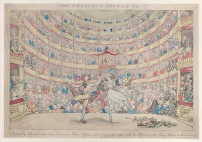 La perspectiva ante nosotros, dedicado respetuosamente a esos cantantes, bailarines y músicos, 13 de enero de 1791 de Thomas Rowlandson