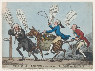 El Q.A. cargado con los despojos de India y Gran Bretaña, 1788 de Thomas Rowlandson