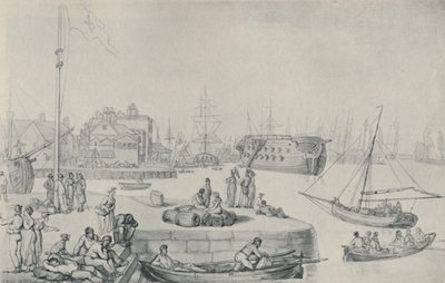 El Muelle, Docks de Blackwall, 1810, 1920 de Thomas Rowlandson