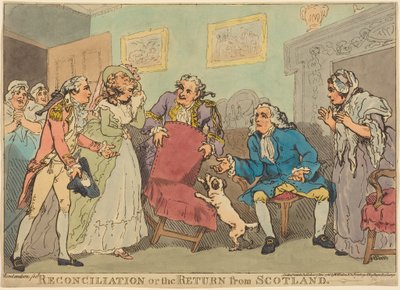 «La reconciliación», o «El regreso de Escocia» de Thomas Rowlandson