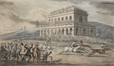 El Reverendo Dr. Syntax Pierde su Dinero en la Carrera en York de Thomas Rowlandson