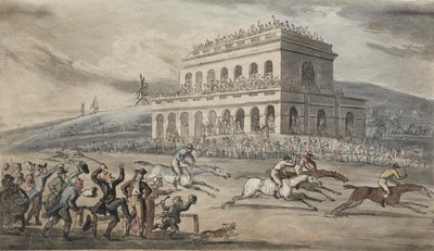 El reverendo Dr. Syntax pierde su dinero en el hipódromo de York de Thomas Rowlandson