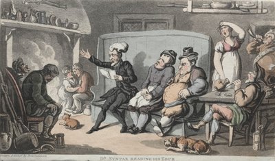 El Reverendo Dr. Syntax Leyendo su Viaje de Thomas Rowlandson