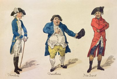 Los candidatos rivales, frontispicio en el libro Historia de la Elección de Westminster... por Amantes de la Verdad y la Justicia, Londres, 1784 de Thomas Rowlandson