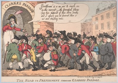 El camino al ascenso a través del pasaje de Clarke, 5 de marzo de 1809 de Thomas Rowlandson