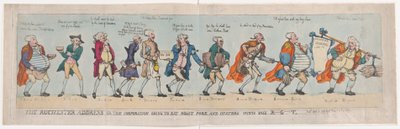 El discurso de Rochester o la corporación yendo a comer cerdo asado y ostras de Thomas Rowlandson