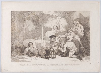 El triste descubrimiento del aprendiz sin modales de Thomas Rowlandson