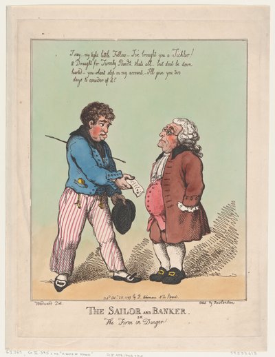 El marinero y el banquero, 28 de octubre de 1799 de Thomas Rowlandson