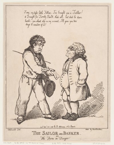 El marinero y el banquero, o la firma en peligro, 28 de octubre de 1799 de Thomas Rowlandson