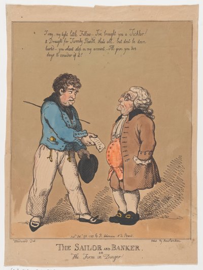 El marinero y el banquero, o la empresa en peligro, 28 de octubre de 1799 de Thomas Rowlandson