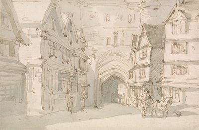 The South Gate, Exeter de Thomas Rowlandson